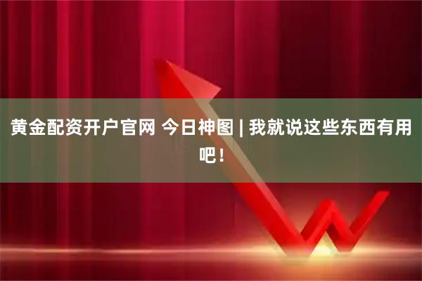 黄金配资开户官网 今日神图 | 我就说这些东西有用吧！